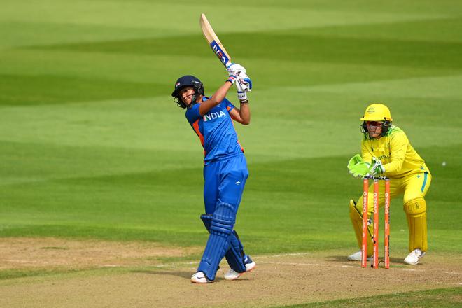Harmanpreet Kaur of India in action during the Women’s T20 Group A match against Australia on day one of the Birmingham 2022 Commonwealth Games. 