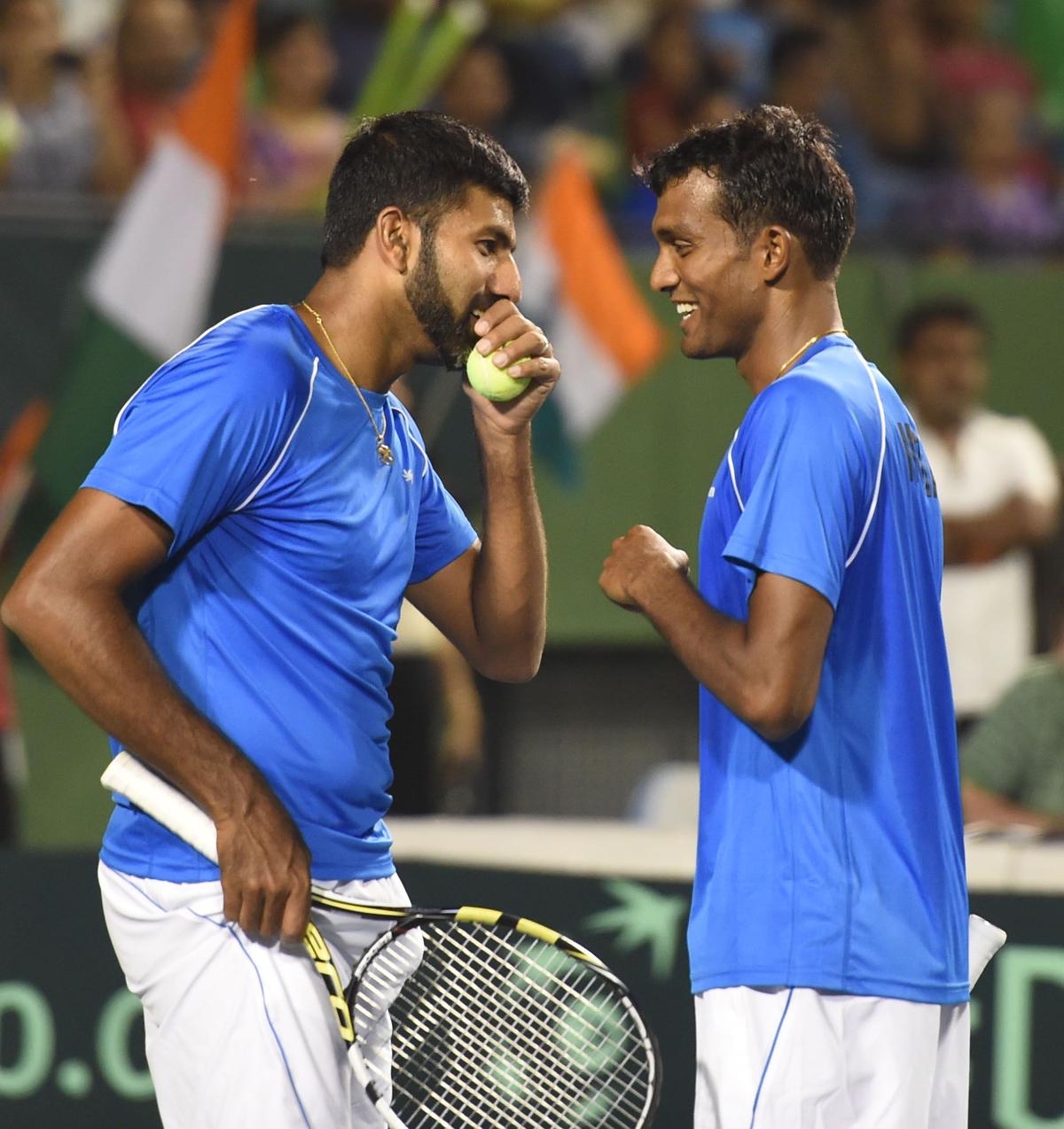 FILE PHOTO: Rohan Bopanna (left) and N. Sriram Balaji (right).