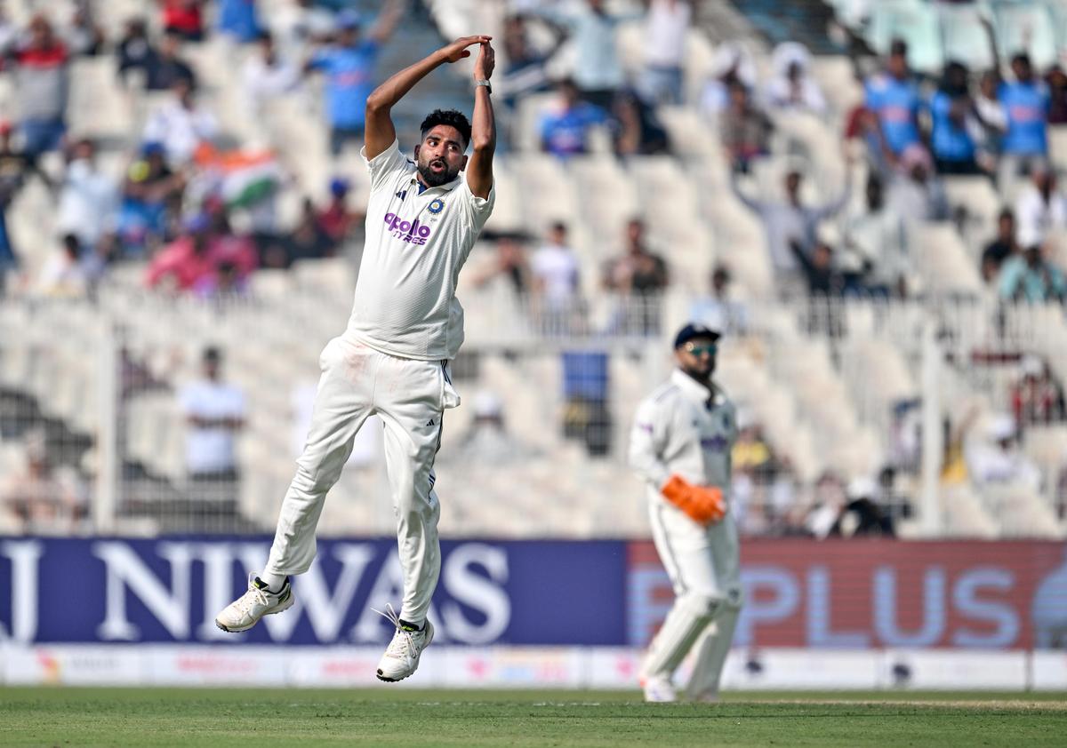 Mohammed Siraj found his rhythm in his third spell after his wayward bowling with the new ball and picked up two wickets in the 45th over. 