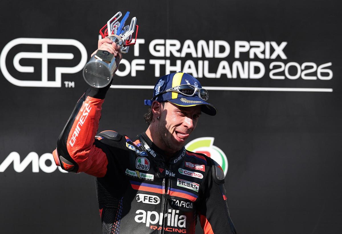 Marco Bezzecchi, winner of the first MotoGP race of the season in Thailand.