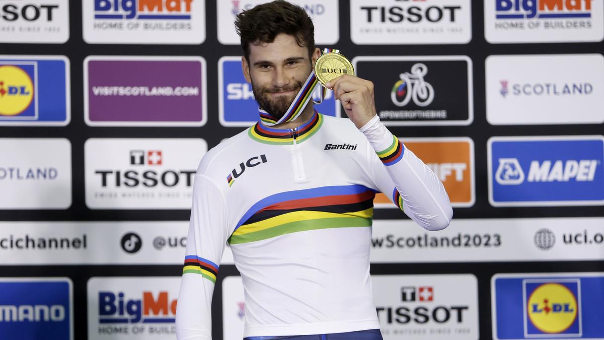 Ganna beats tech guru Bigham to pursuit gold in UCI World Championships