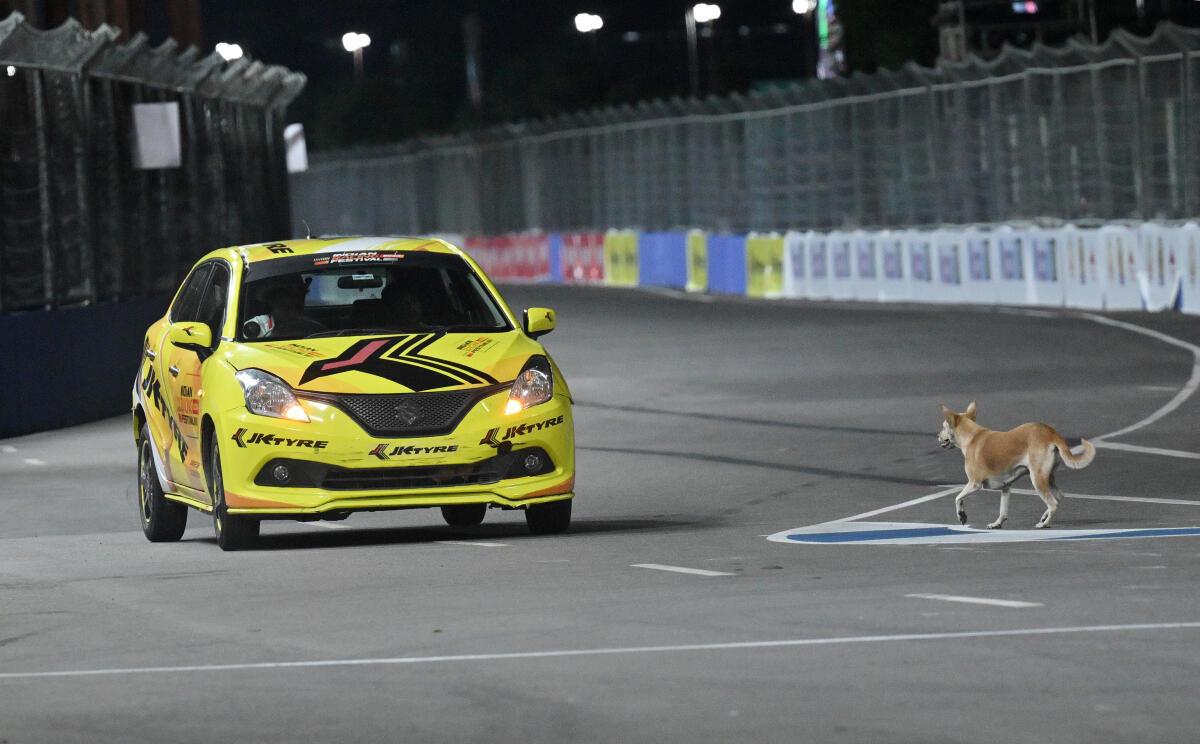 After what seemed like forever, the cars were able to get a feel of the track that was kept from them for so long, hours after the scheduled start.