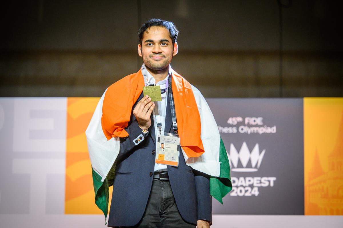 Gold rush: Arjun Erigaisi’s incredible 10/11 performance on Board 3 earned him both individual and team gold for India at the Budapest Chess Olympiad. 