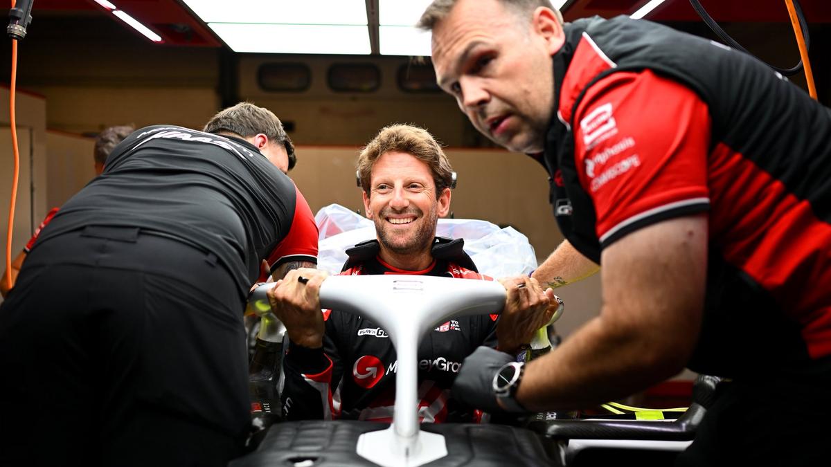 Watch: Grosjean in tears as he returns to F1 cockpit after fiery crash five years ago