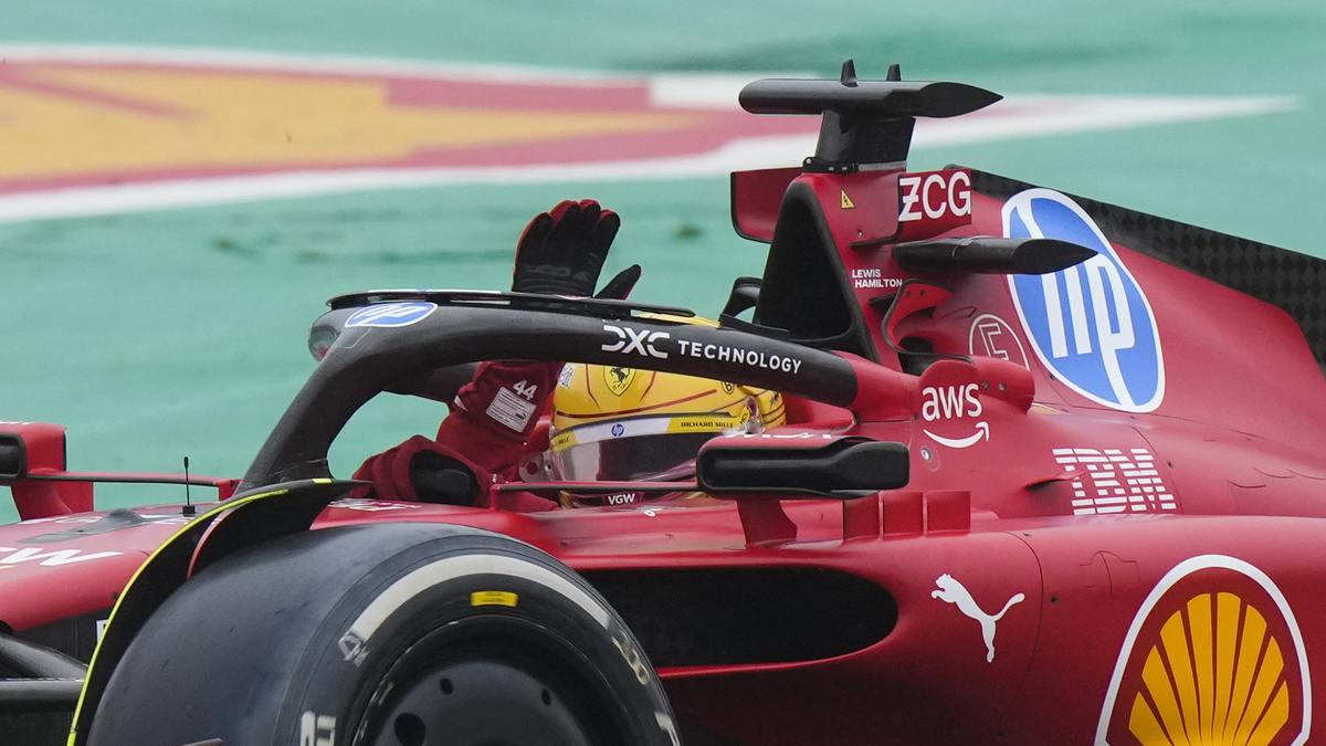 Lewis Hamilton drives Ferrari F1 car for first time as fans turn up in numbers