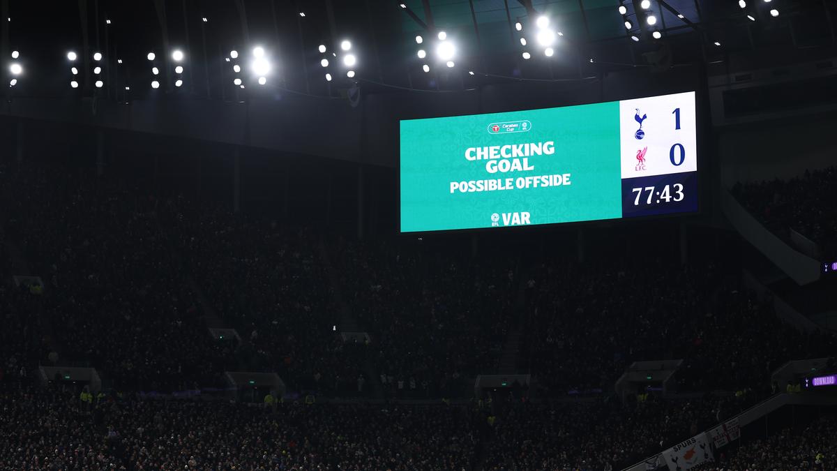 In a first for English football, referee in Tottenham vs Liverpool League Cup semifinal makes in-stadium announcement to rule out goal