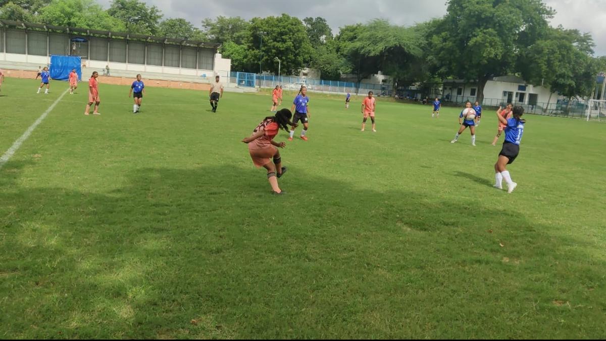 Players in action during Day 2 of Subroto Cup. 