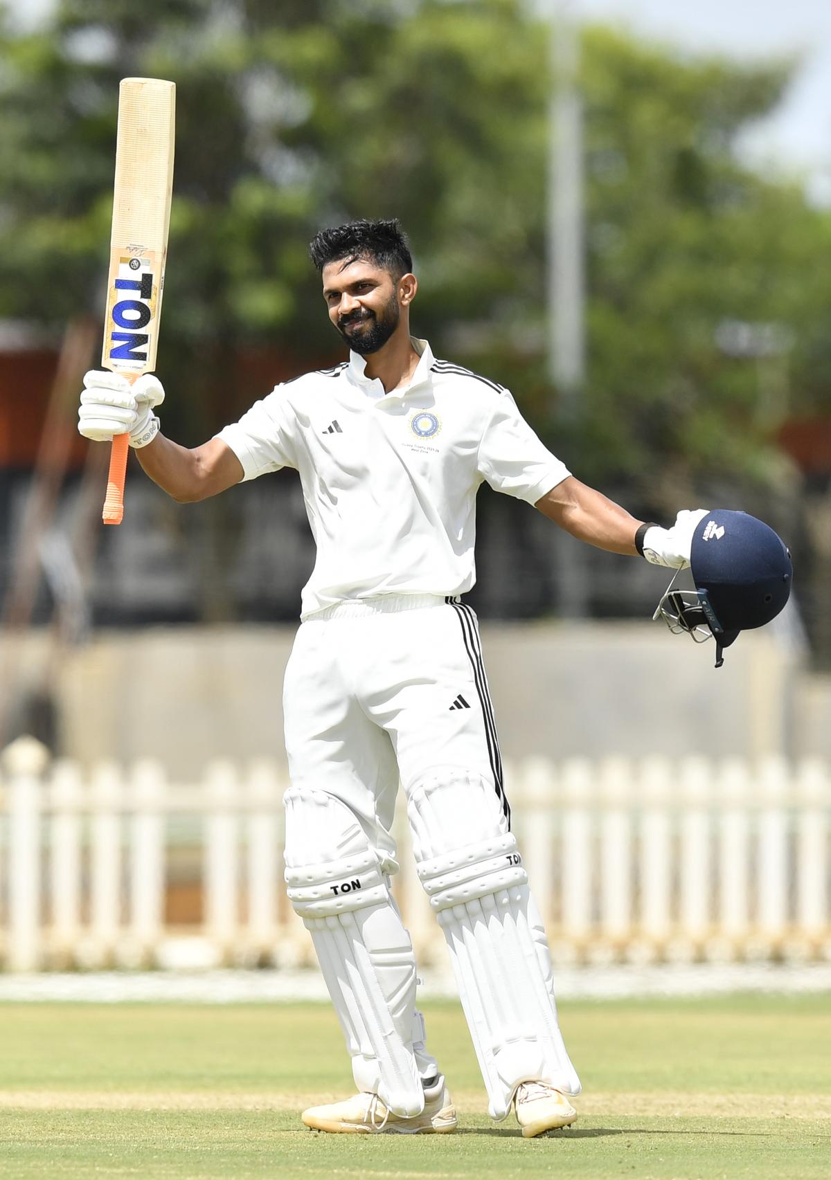 The Maharashtra batter thrived in the company of Aarya Desai (39), Shreyas (25) and Tanush Kotian (65 batting, 121b, 5x4) to reach his eighth First Class century. 