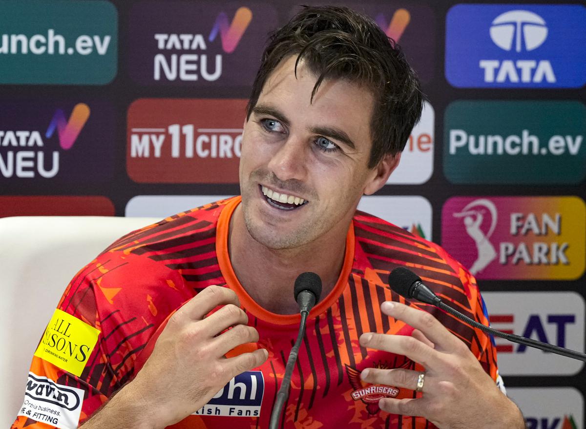 Cummins, who won the ODI World Cup in India last year, talks to the media before his team’s against KKR, in Kolkata.