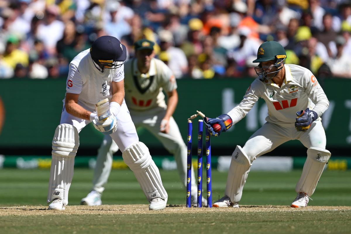 Safe hands: Alex Carey’s work behind the stumps was one of the quieter but more decisive factors in Australia’s early control of the Ashes. 
