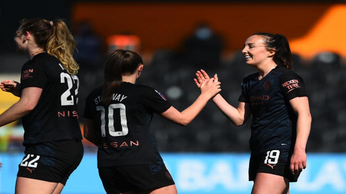 Man City wins to keep pace with WSL leaders Chelsea which hits six