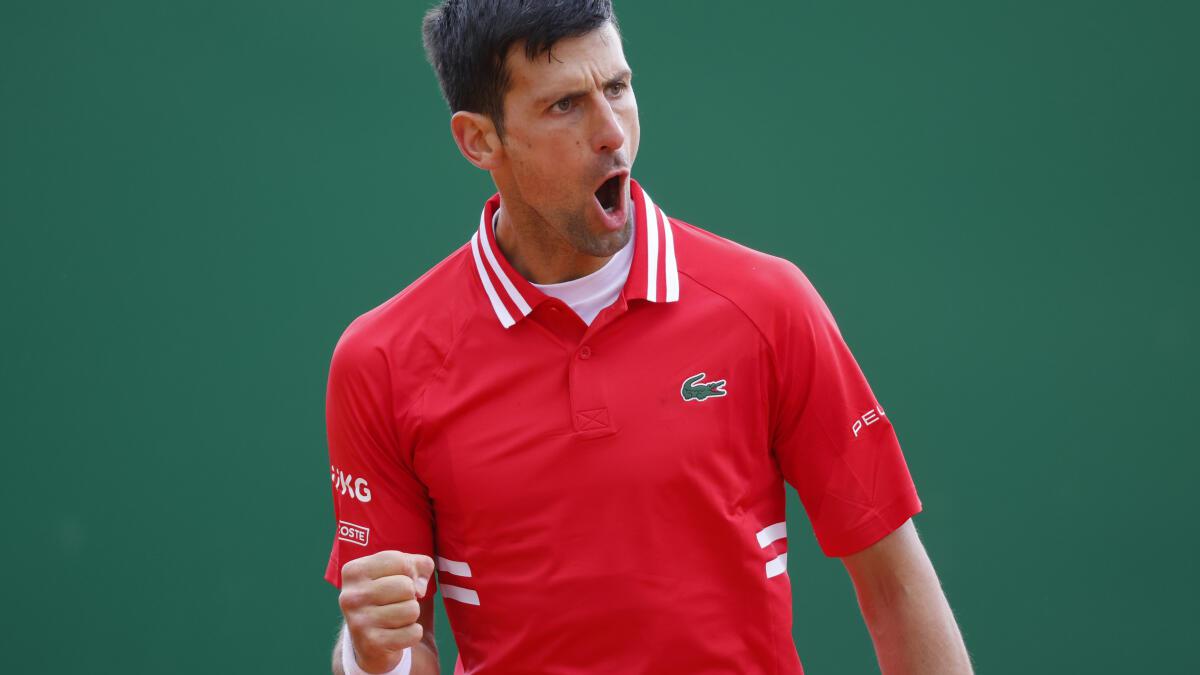 Novak Djokovic outlasts Stefanos Tsitsipas over two days to reach Rome Masters semis