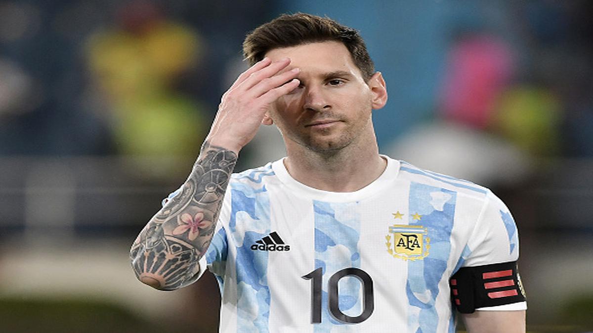 RIO DE JANEIRO, BRAZIL - JULY 10: Lionel Messi of Argentina reacts