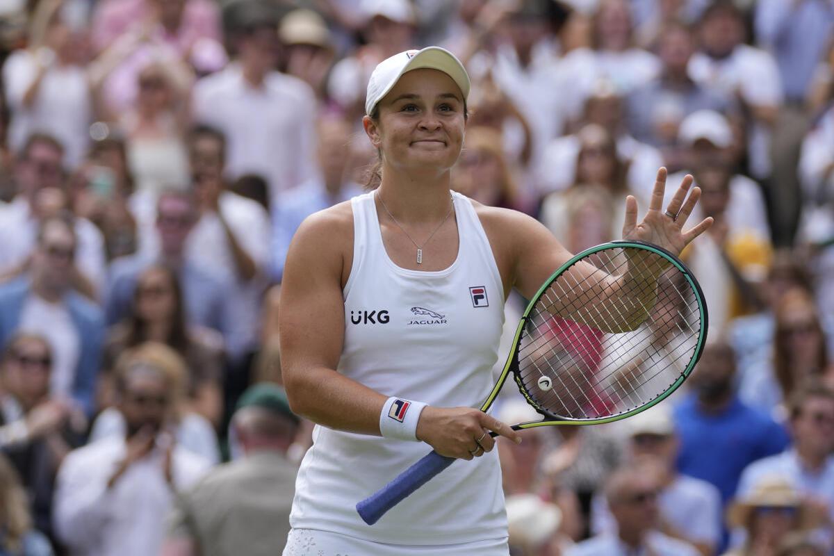 Ashleigh Barty wins first Wimbledon title on idol Cawley's anniversary