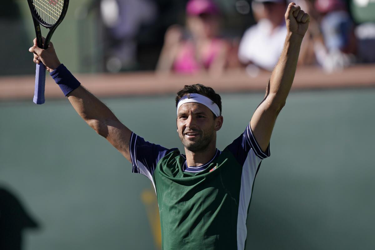 Indian Wells roundup Dimitrov downs top-seeded Medvedev in three sets