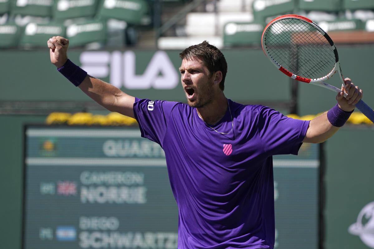 Norrie, Dimitrov advance to semifinals at Indian Wells