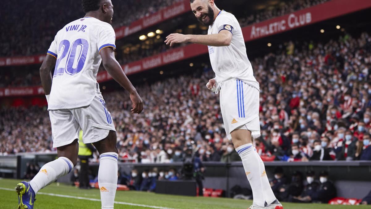 Karim Benzema brace as Madrid beats Athletic Bilbao 2-1 in virus-hit game