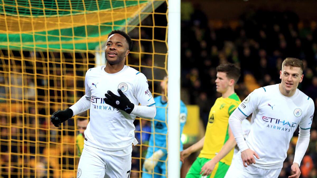 Premier League: Sterling nets perfect hat-trick as Man City trounce Norwich