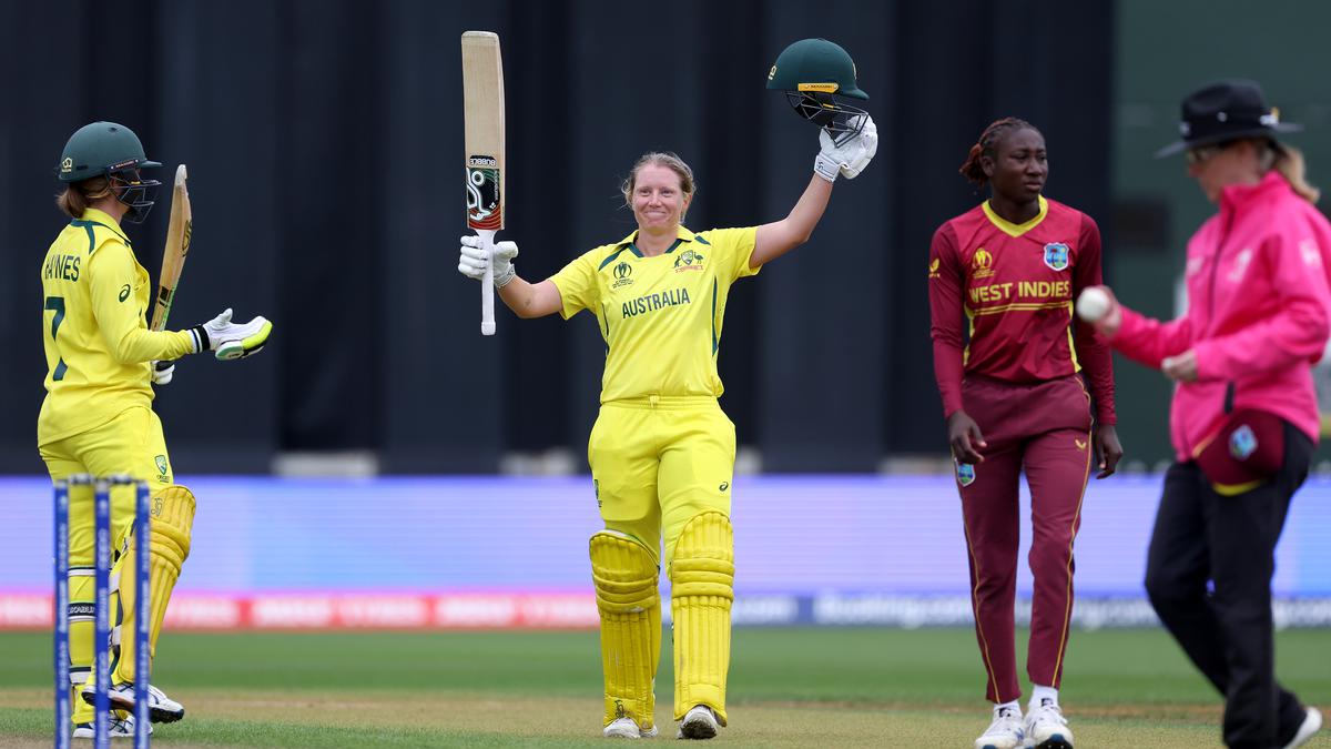 Healy century powers Australia into Women's World Cup final, beat Windies by 157 runs