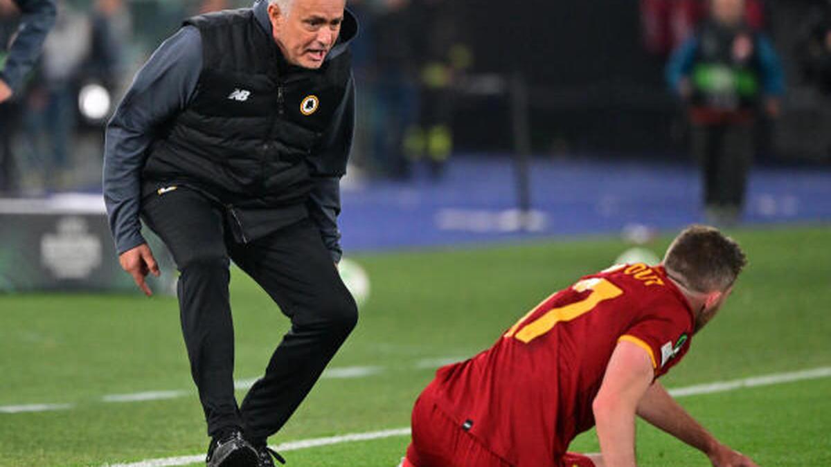 Mourinho lets the tears flow as Roma reaches Europa Conference League final