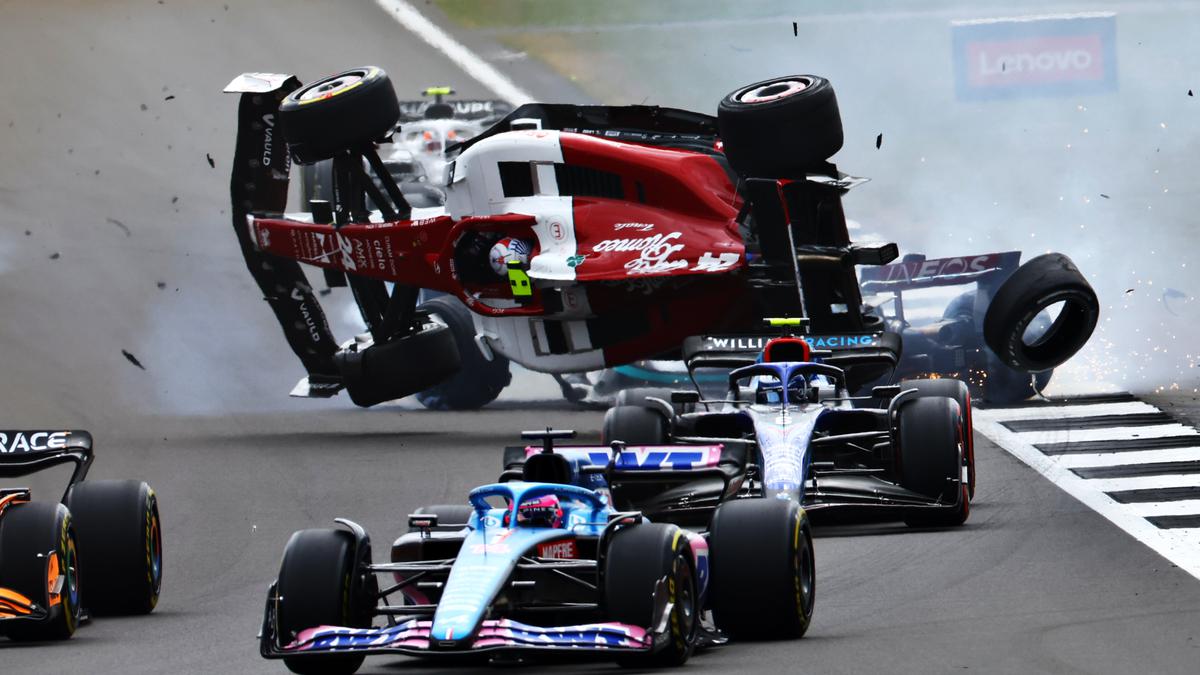 In pictures: Zhou Guanyu's horrifying crash in the opening lap of the British Grand Prix