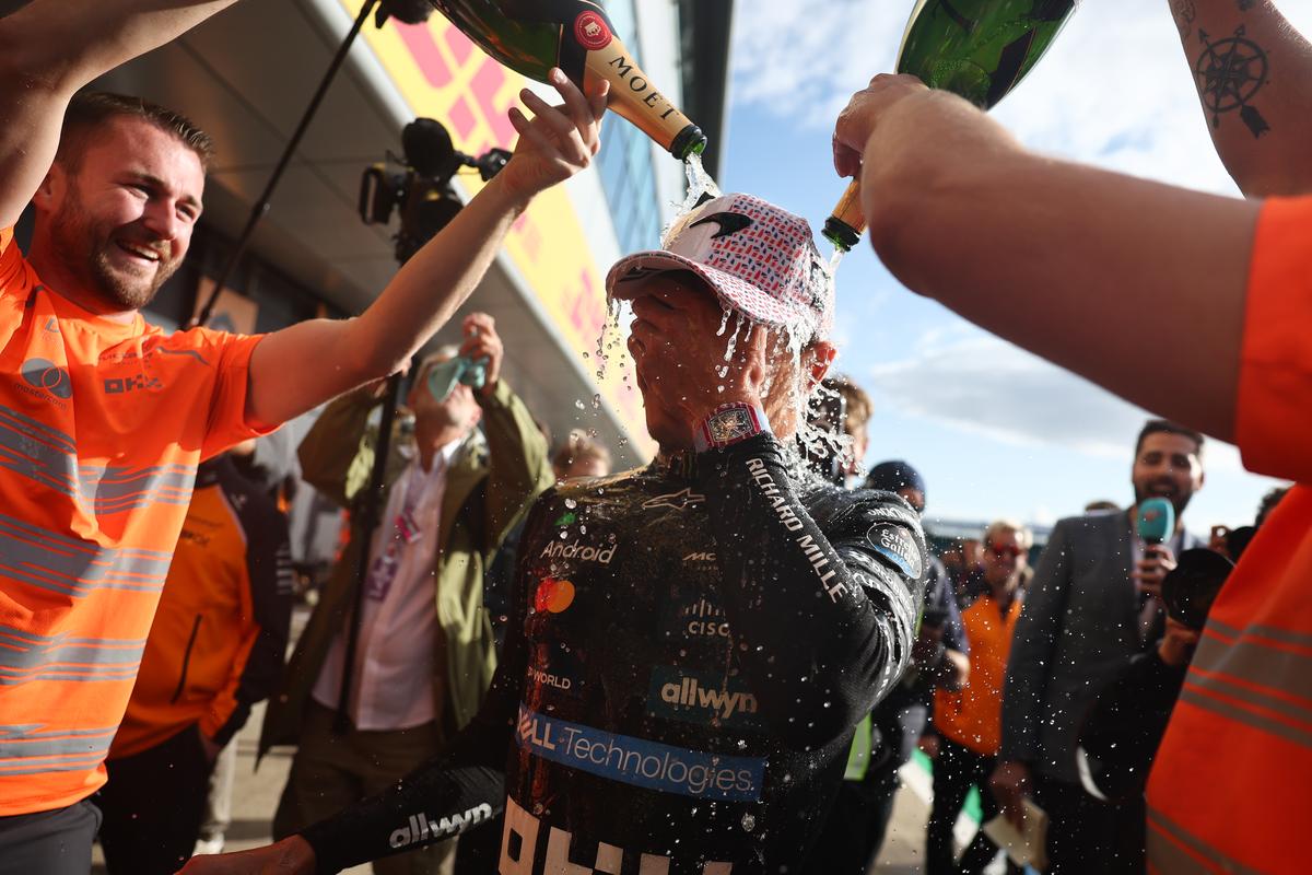Lando Norris of McLaren after the Formula 1 British Grand Prix at Silverstone Circuit in Northampton, Great Britain on July 6, 2025. (Photo by Jakub Porzycki/NurPhoto via Getty Images)
