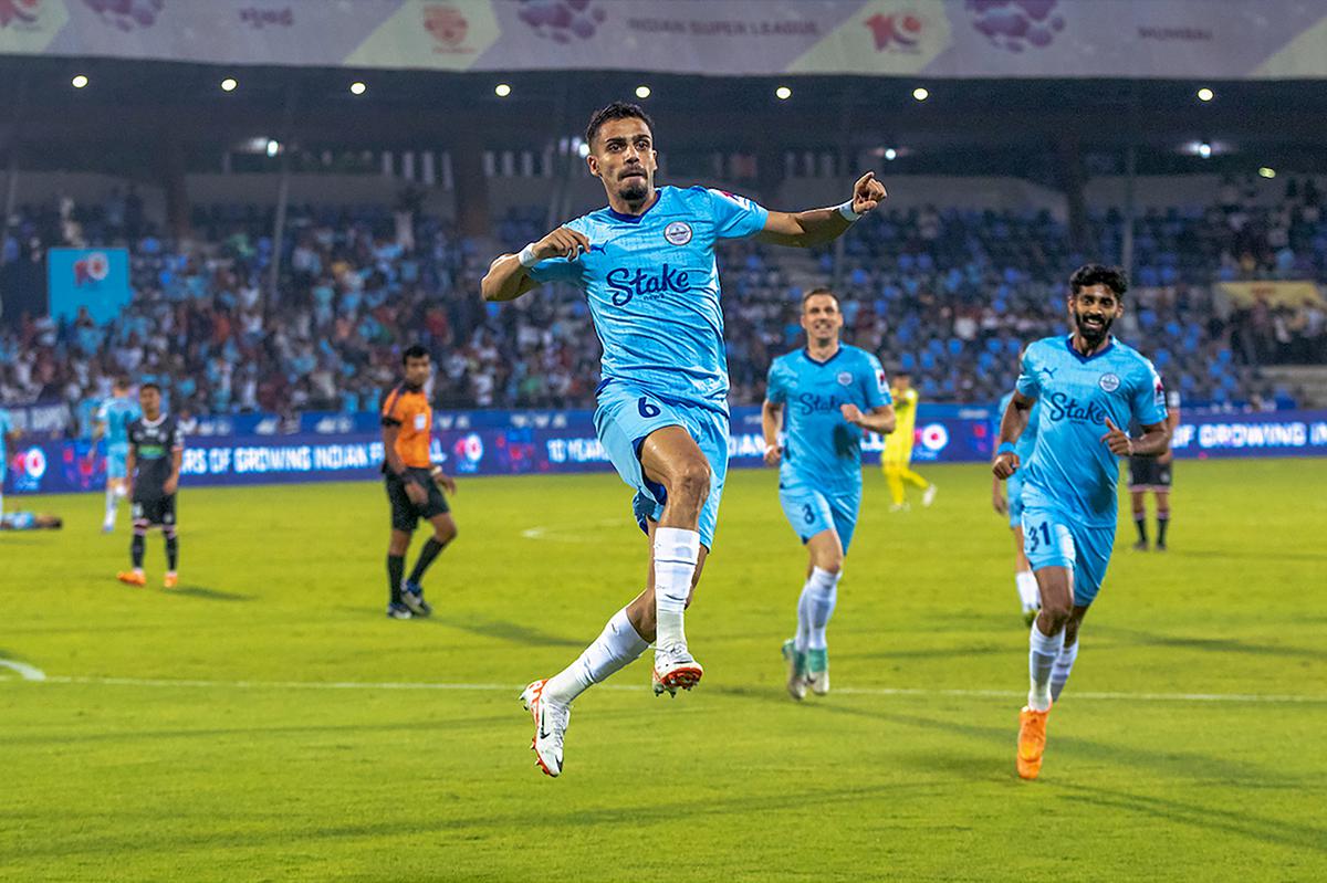 File Photo: Vikram Partap Singh of Mumbai City FC after scoring against Northeast United FC in the ISL.