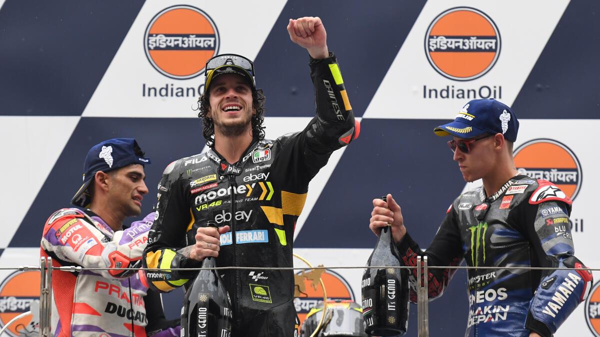 Bezzecchi wins Indian MotoGP, Bagnaia crashes out