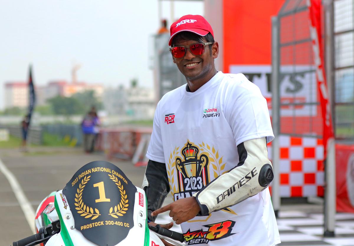 Rajiv Sethu, the 25-year-old from Chennai, was crowned champion of the premier Pro-Stock 301-400cc Open category.