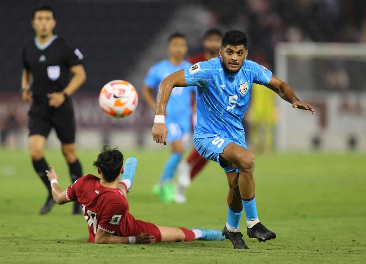 India’s Mehtab Singh in action against Qatar.