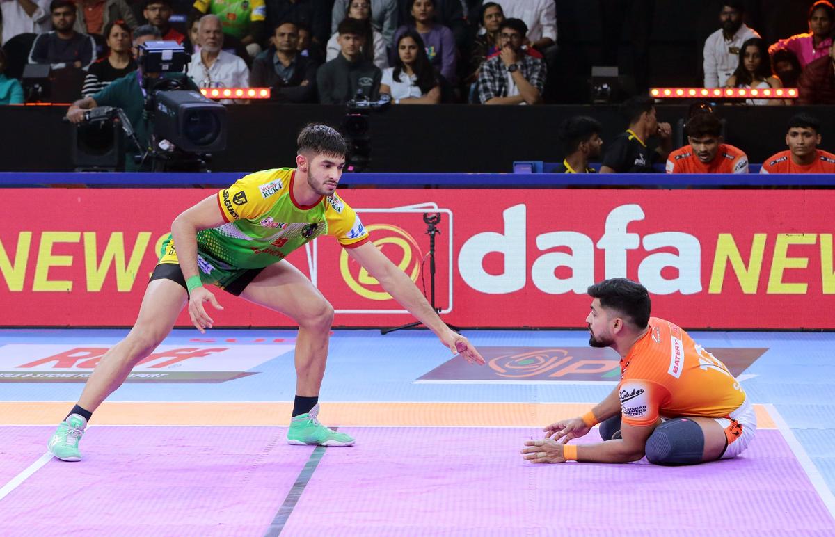 Patna Pirates’ Ayan in action against Puneri Paltan in PKL 2024. 