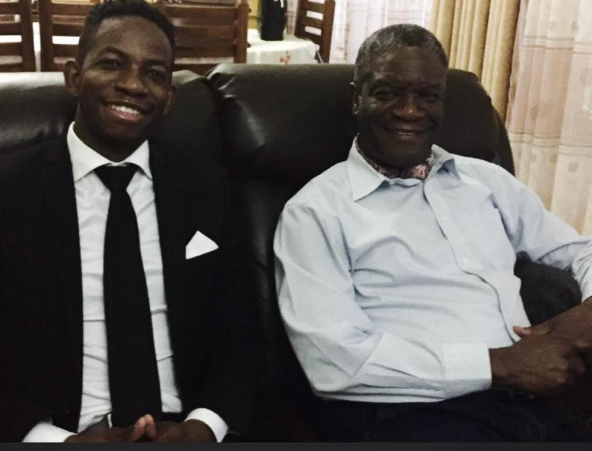 Giving back to the society: Mushaga Bakenga with his uncle, Nobel laureate Denis Mukwege. Dr. Mukwege has treated tens of thousands of victims and become “the world’s leading specialist in the treatment of wartime sexual violence,” according to the Nobel Prize.