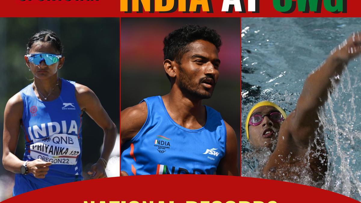 Which National records were broken by Indian athletes at Commonwealth Games 2022?