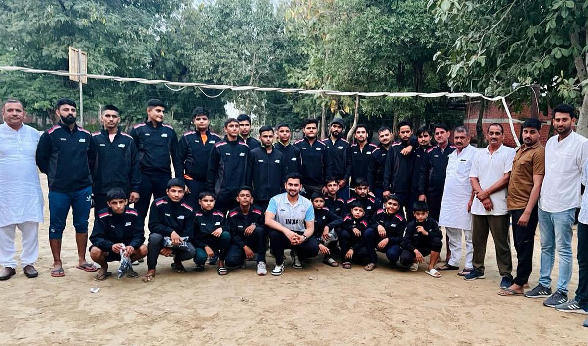 Anish distributed track suits and kits to 70 athletes from around his village after winning the men’s team bronze at the Asian Games. 