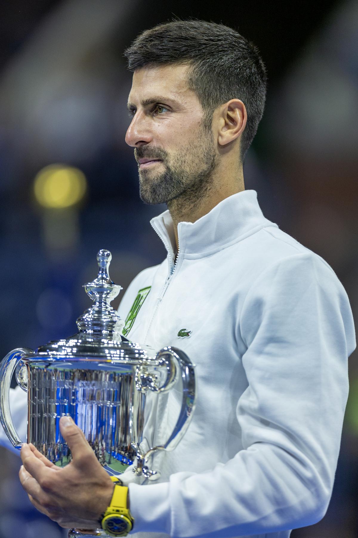 All-rounder: Djokovic’s complete game flourished on every surface: 14 Major titles on hard courts, seven on grass, and three on clay, plus an Olympic gold medal on clay. 