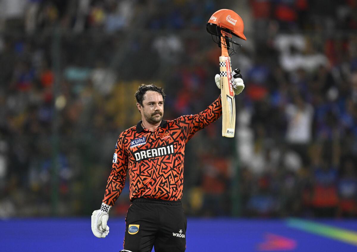 Travis Head of SRH after scoring century.