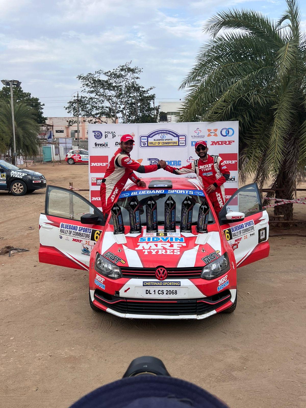 Aditya Thakur and co-driver Virender Kashyap