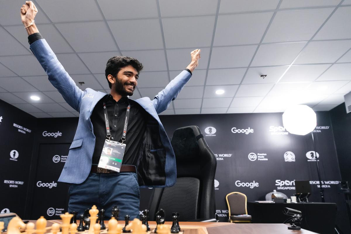 King of the world: D. Gukesh became the youngest World champion in the history of chess after defeating Ding Liren 7.5 - 6.5 in the 2024 FIDE World championship in Singapore.