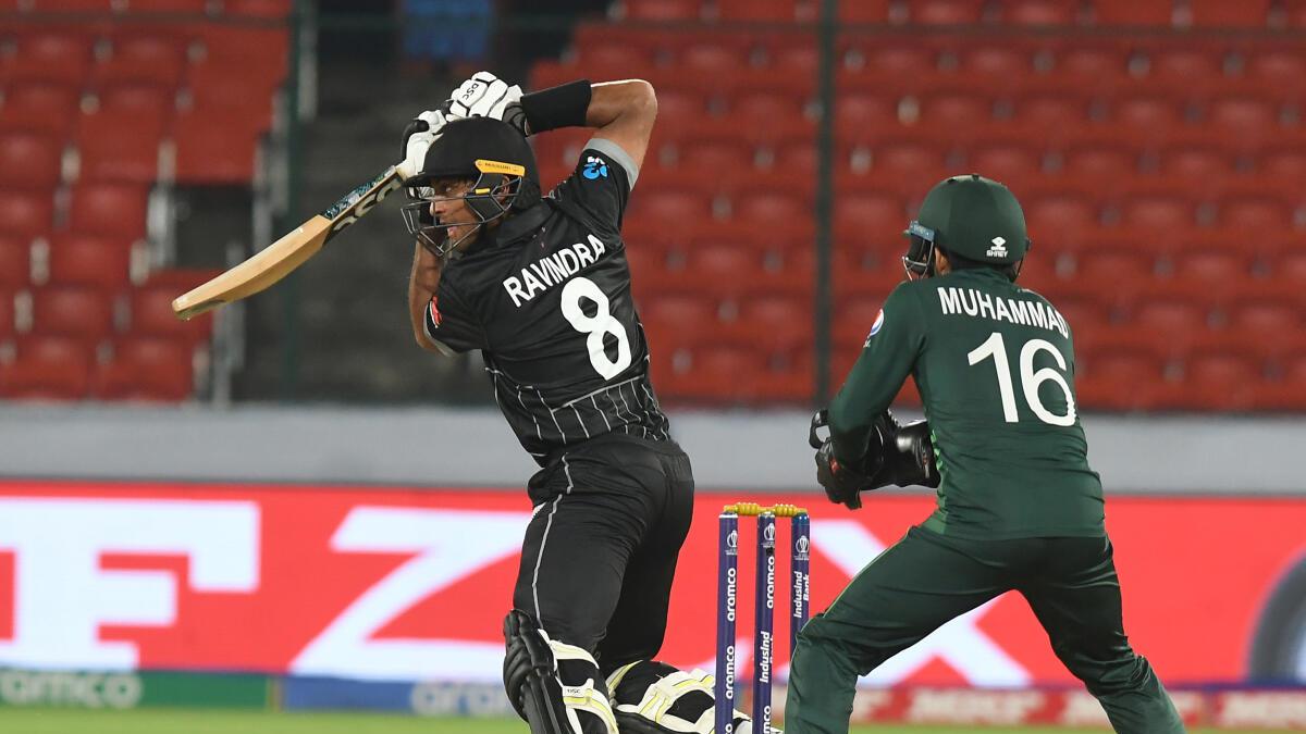 World Cup 2023 warm-up: Ravindra’s swashbuckling innings guides New Zealand to five-wicket win over Pakistan