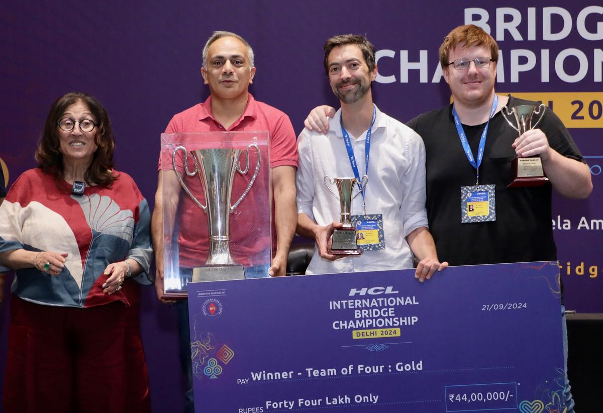 Team Wham, the champions of Team of Four Gold event in the HCL International bridge championship in Delhi. Photo 