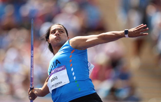 India’s Annu Rani in action during the women’s javelin throw final on Sunday. 