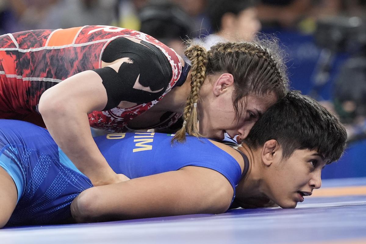 Disappointing start: Antim Panghal’s much-awaited Olympic debut at Paris 2024 ended with a first-round defeat in the women’s 53kg wrestling event at the Champ-de-Mars Arena.