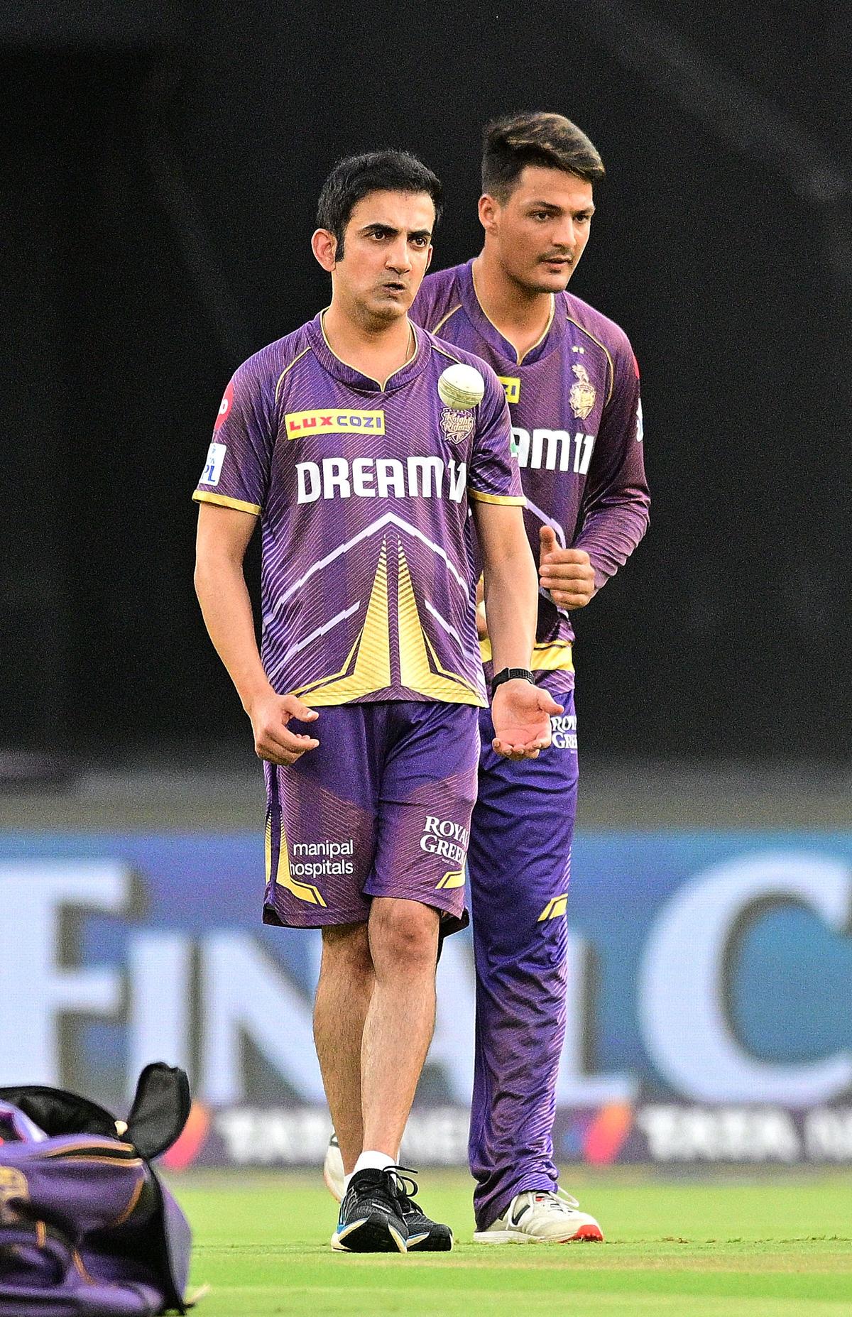 Kolkata Knight Riders’ Gautam Gambhir on the field during the Qualifier 1 against Sunrisers Hyderabad.