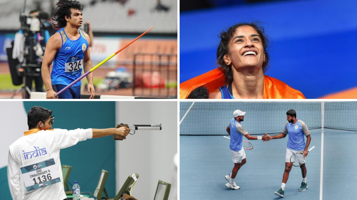 Which Indian athletes won gold medals at Asian Games 2018?