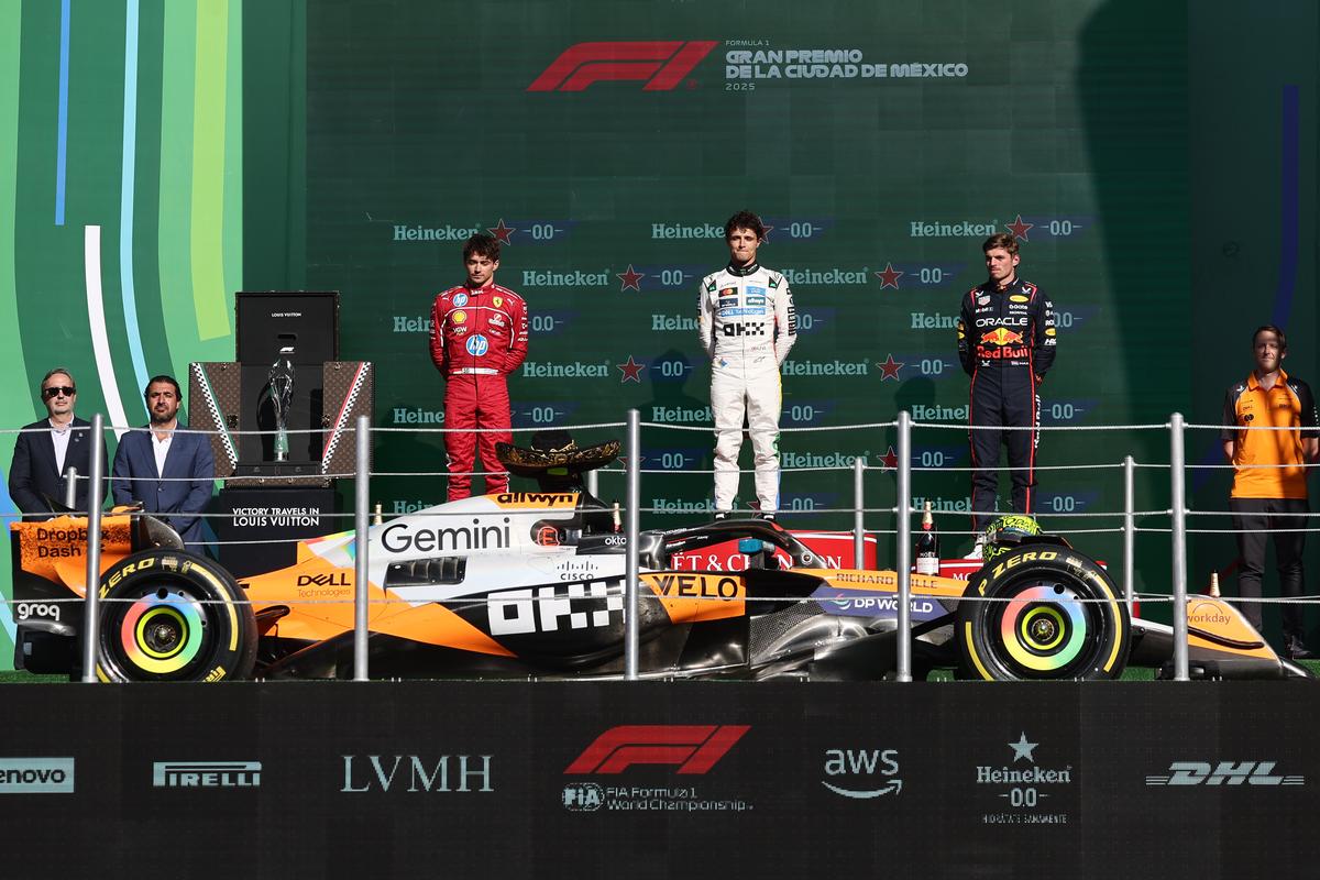 Norris raced ahead of his teammate Piastri with a win in Mexico.