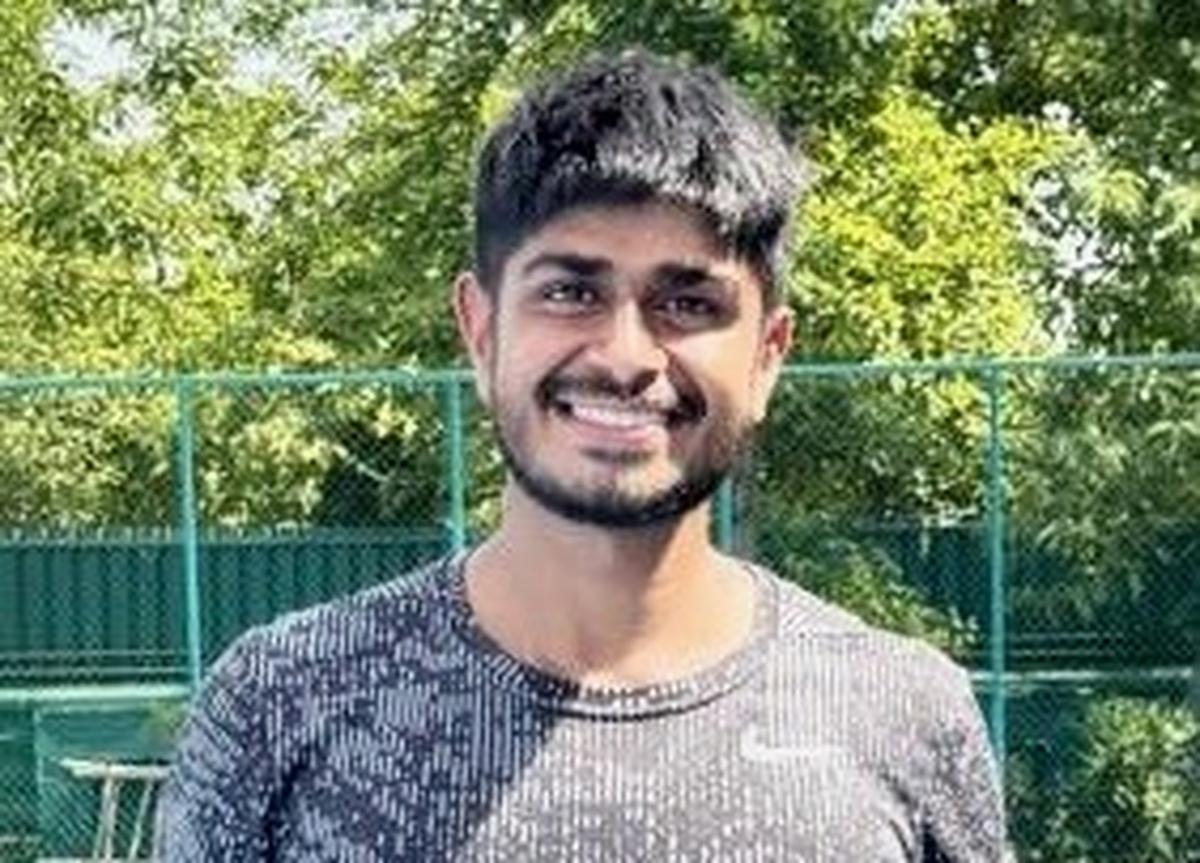 Faisal Qamar, the champion of the AITA men’s tennis tournament in Faridabad.