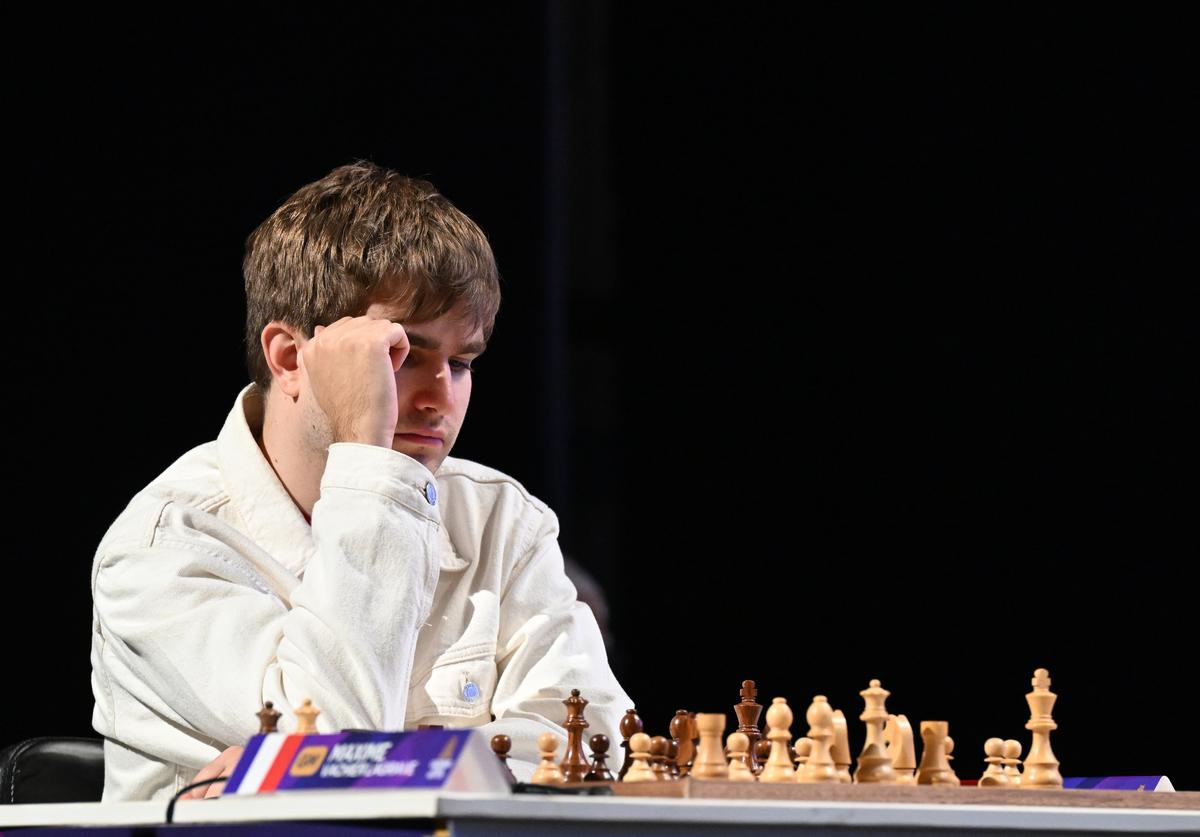 Maxime Vachier-Lagrave during Chennai Grand Masters Tournament 2024. 