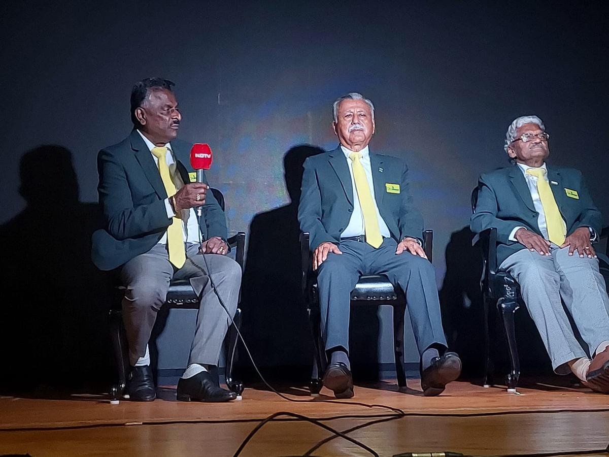 From left: Olympians, V. Baskaran, Muneer Sait and Charles Cornelius