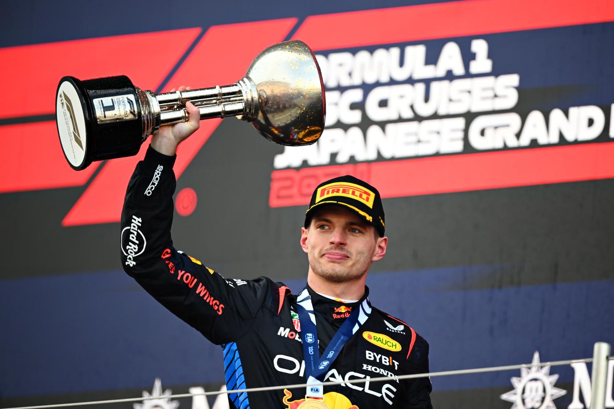 Max Verstappen after winning the Japanese Grand Prix.