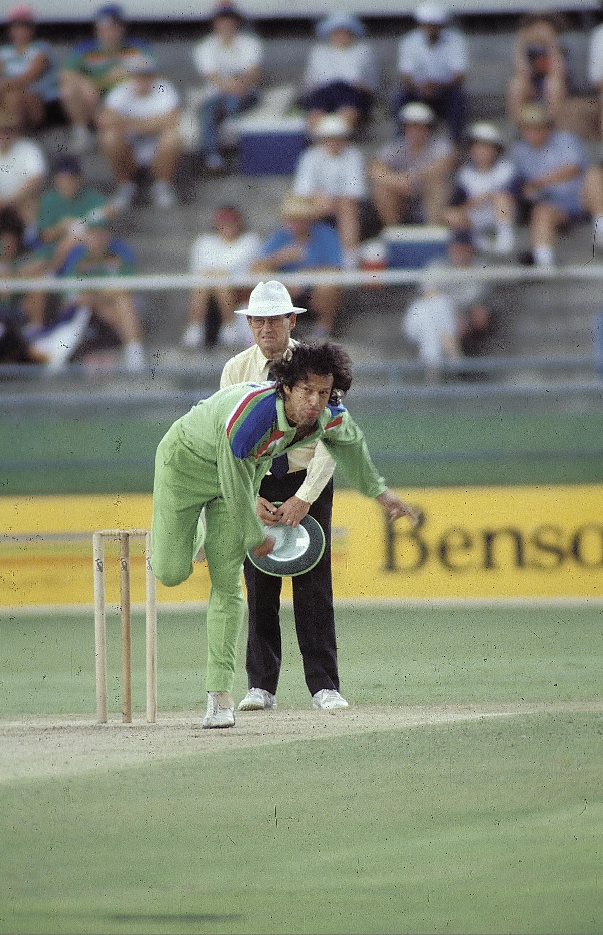 Pakistan captain Imran Khan in action during the 1992 World Cup.
